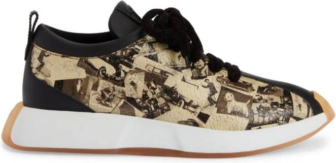 Giuseppe Zanotti Ferox illustration-print sneakers Brown