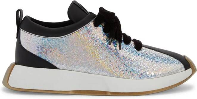 Giuseppe Zanotti Ferox panelled leather sneakers Silver