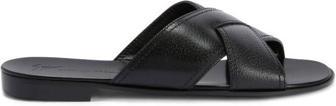 Giuseppe Zanotti Flavio crossed-leather sandals Black