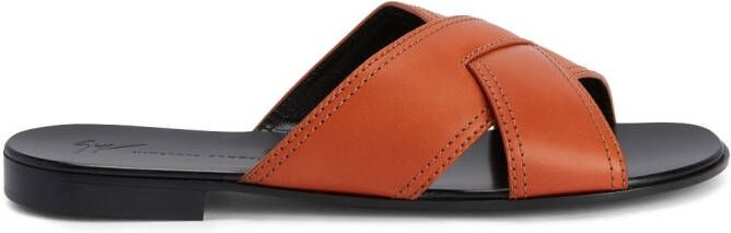 Giuseppe Zanotti Flavio crossed-leather sandals Orange