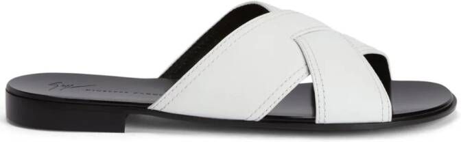 Giuseppe Zanotti Flavio crossover-strap slides White