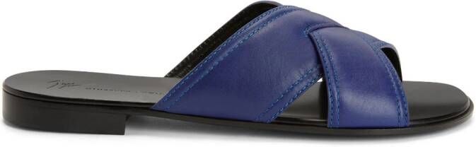 Giuseppe Zanotti Flavio slip-on leather sandals Blue