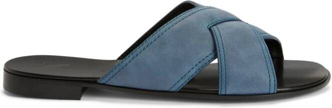 Giuseppe Zanotti Flavio suede slides Blue