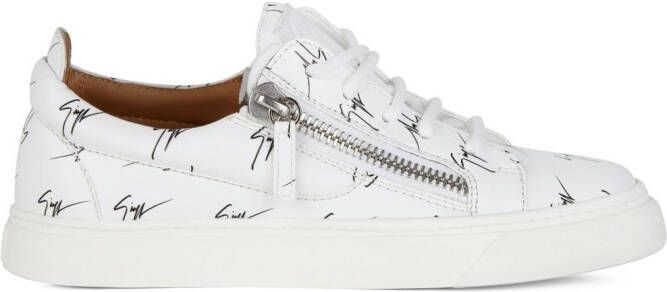 Giuseppe Zanotti Frankie all-over logo print sneakers White