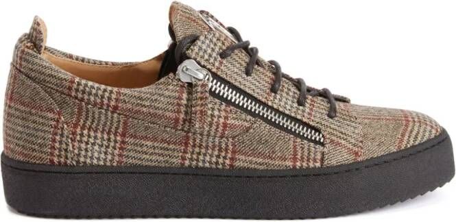 Giuseppe Zanotti Frankie check-pattern sneakers Neutrals