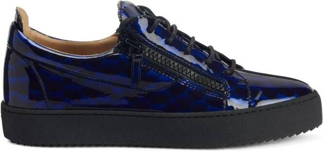 Giuseppe Zanotti Frankie geometric-pattern glazed sneakers Blue