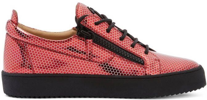 Giuseppe Zanotti Frankie hexagon-print sneakers Red