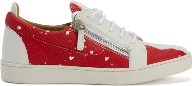 Giuseppe Zanotti Frankie low-top leather sneakers Red