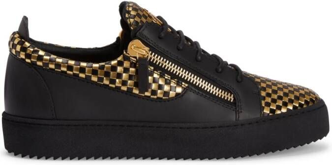 Giuseppe Zanotti Frankie metallic-finish sneakers Gold