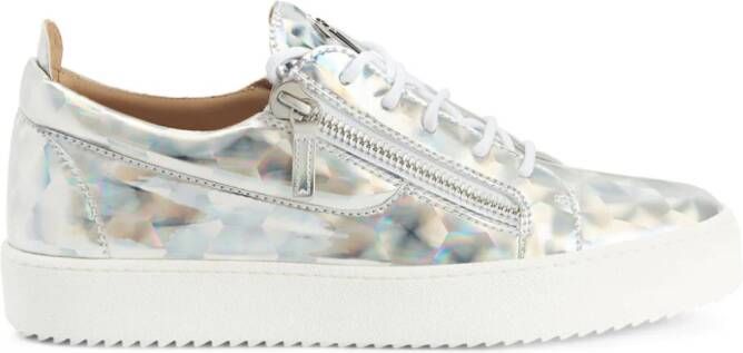 Giuseppe Zanotti Frankie metallic-finish sneakers Silver