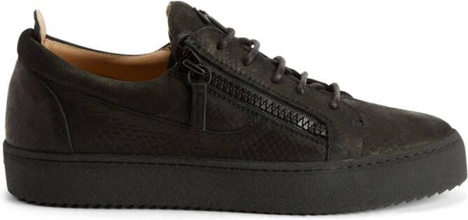Giuseppe Zanotti Frankie python-print suede sneakers Black