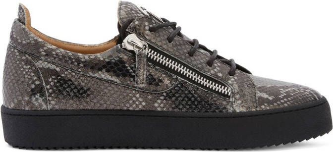 Giuseppe Zanotti Frankie reptile-print sneakers Black