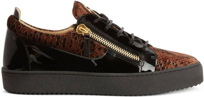Giuseppe Zanotti Frankie snakeskin-effect sneakers Brown
