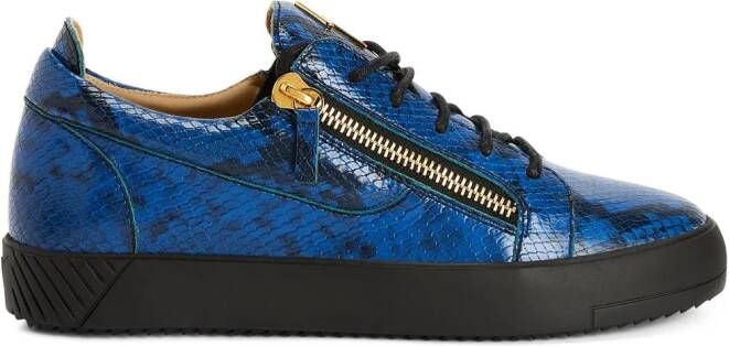 Giuseppe Zanotti Frankie snakeskin low-top sneakers Blue