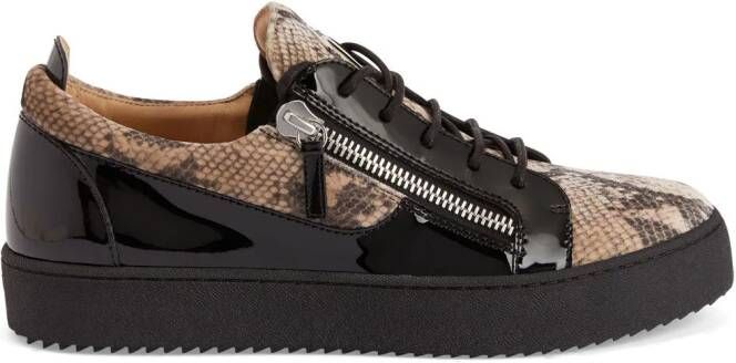Giuseppe Zanotti Frankie snakeskin-print leather sneakers Black