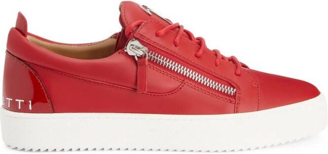 Giuseppe Zanotti Frankie zip-details sneakers Red