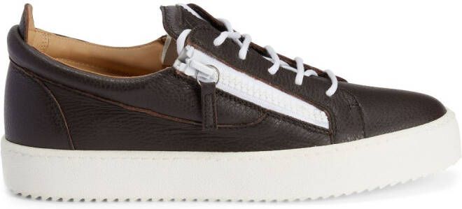 Giuseppe Zanotti Frankie zipped low-top sneakers Brown