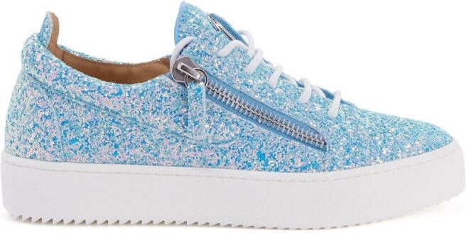 Giuseppe Zanotti Gail glitter low-top sneakers Blue