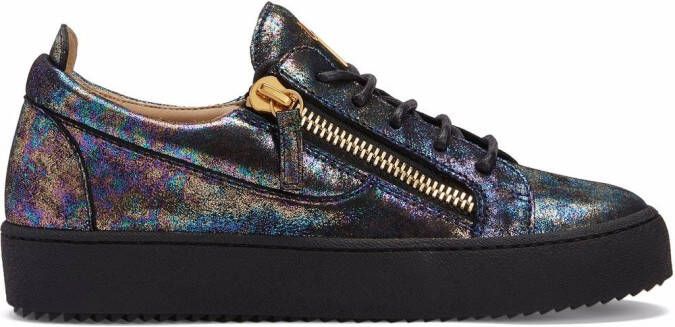 Giuseppe Zanotti Gail iridescent-effect leather trainers Multicolour