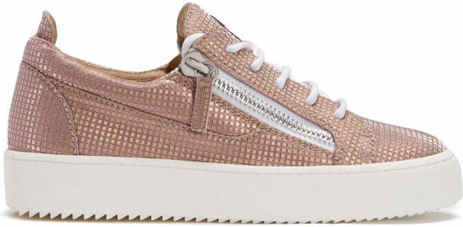 Giuseppe Zanotti Gail metallic-effect sneakers Pink