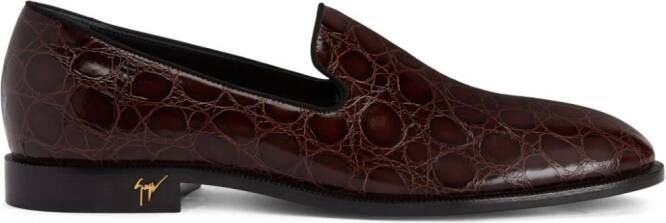 Giuseppe Zanotti Gatien crocodile-effect leather loafers Brown