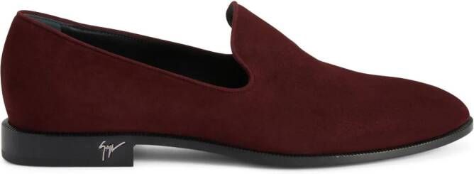 Giuseppe Zanotti Gatien suede loafers Red