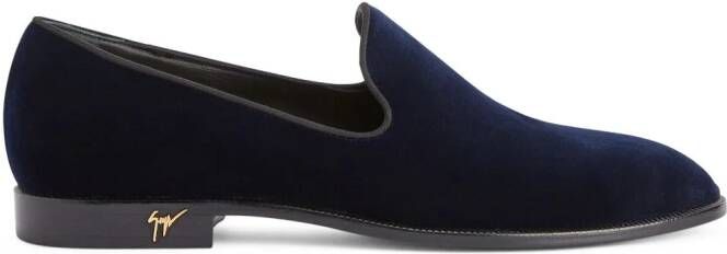 Giuseppe Zanotti Gatien velvet-effect loafers Blue