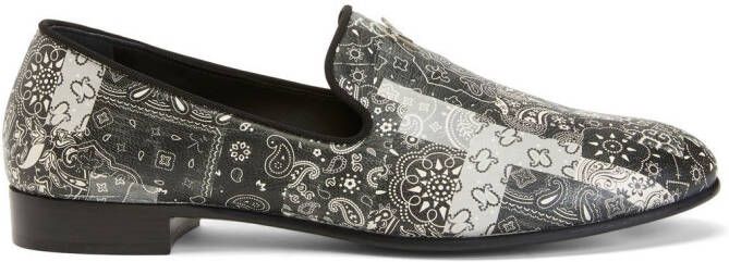 Giuseppe Zanotti Gipsy Lewis bandana-print loafers Black