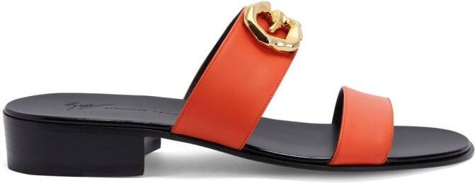 Giuseppe Zanotti Gregorie double-strap sandals Orange