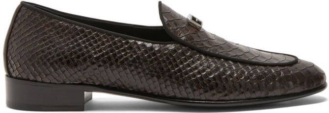 Giuseppe Zanotti GZ Rudolph snakeskin-effect loafers Brown