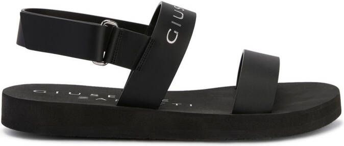 Giuseppe Zanotti GZ Saiph logo-strap sandals Black