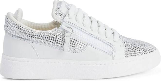 Giuseppe Zanotti GZ94 rhinestone-embellished leather sneakers White