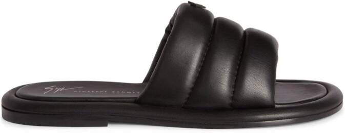 Giuseppe Zanotti Harmande leather slides Black
