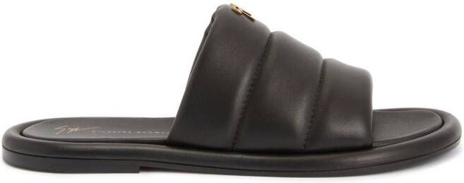 Giuseppe Zanotti Harmande quilted leather slides Black