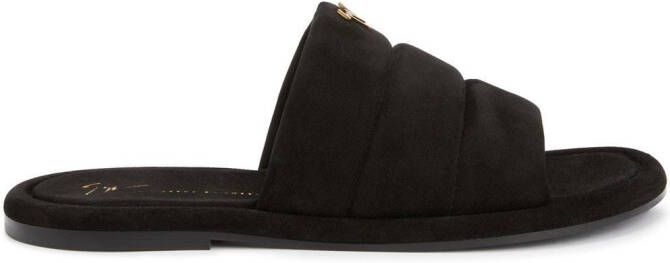Giuseppe Zanotti Harmande quilted suede slides Black