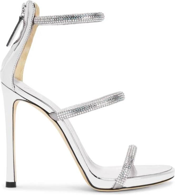 Giuseppe Zanotti Harmony 120mm leather sandals Silver