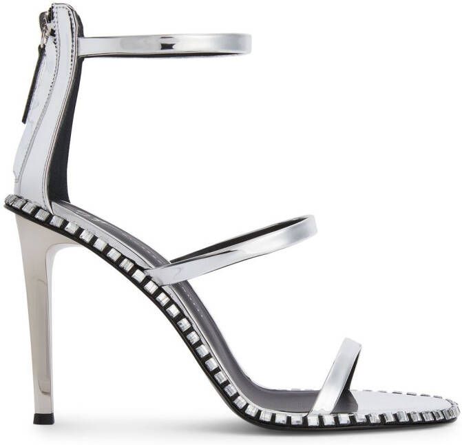 Giuseppe Zanotti Harmony Flare 105mm sandals Silver