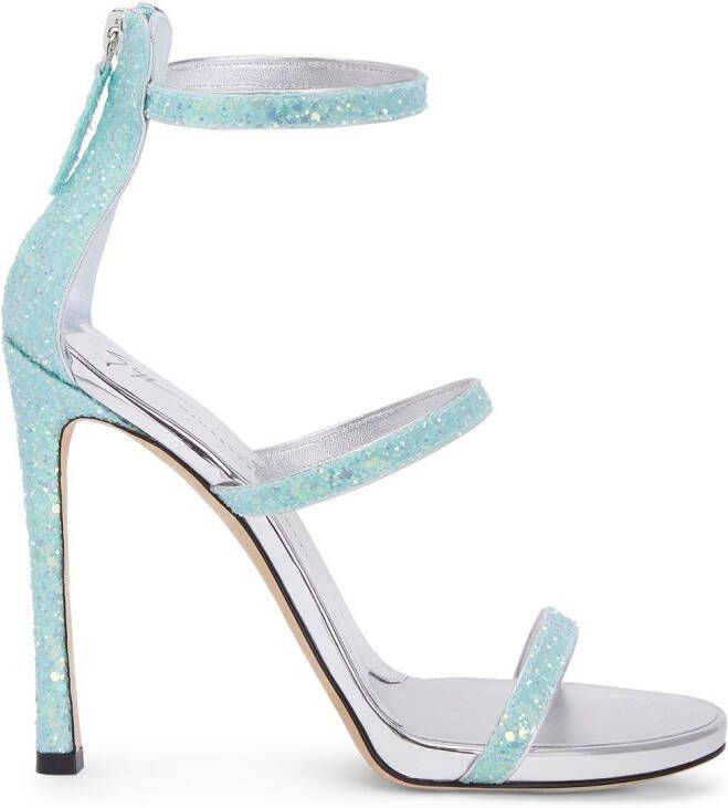 Giuseppe Zanotti Harmony glitter strappy sandals Green