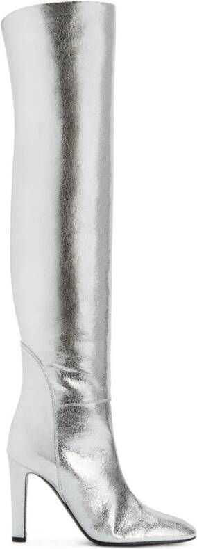 Giuseppe Zanotti 105mm Hattie knee-high boots Silver