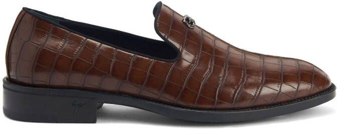 Giuseppe Zanotti Imrham crocodile-effect loafers Brown