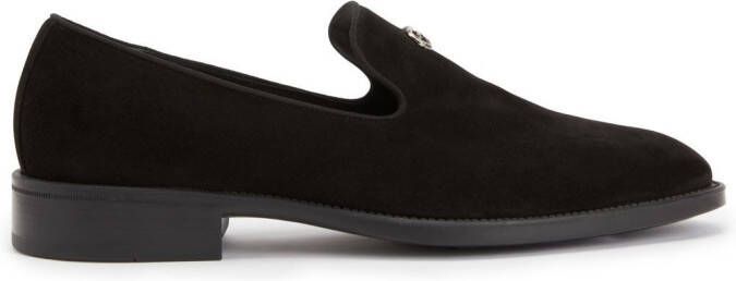 Giuseppe Zanotti Imrham logo-plaque suede loafers Black