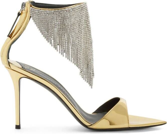 Giuseppe Zanotti 90mm Intriigo Crystal sandals Gold