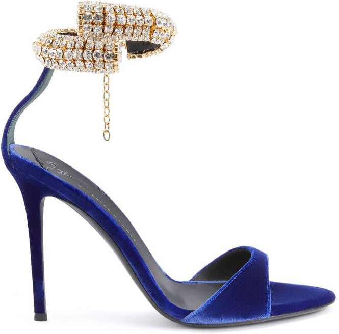 Giuseppe Zanotti 105mm Intriigo Bijoux velvet sandals Purple