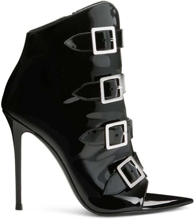 Giuseppe Zanotti Intriigo Buckle 105mm boots Black