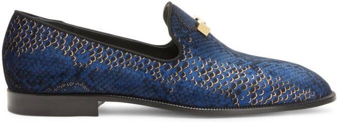 Giuseppe Zanotti Jareth snakeskin-print loafers Blue