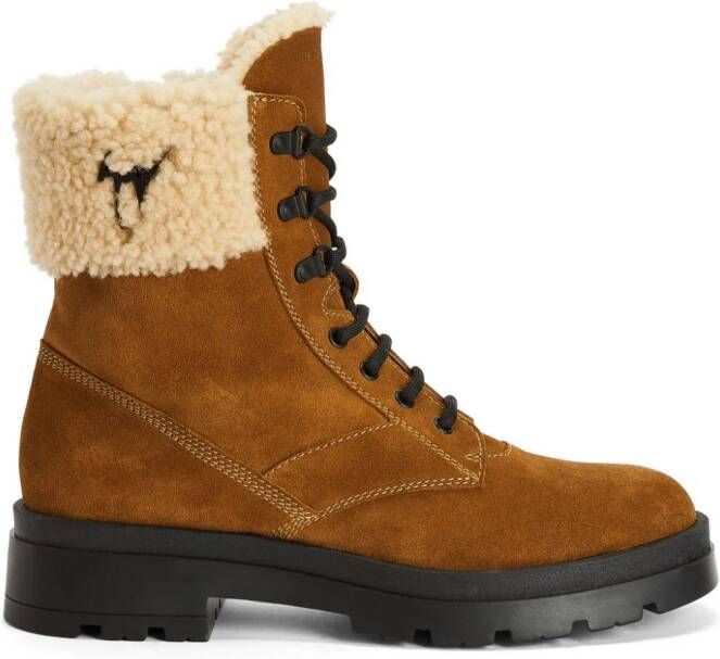 Giuseppe Zanotti Jaure logo-lettering boots Brown