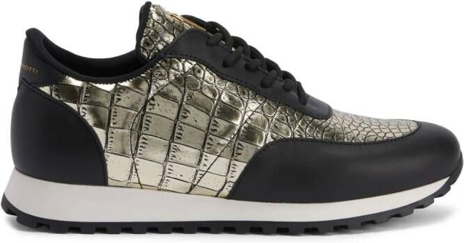 Giuseppe Zanotti Jimi Running panelled metallic sneakers Black