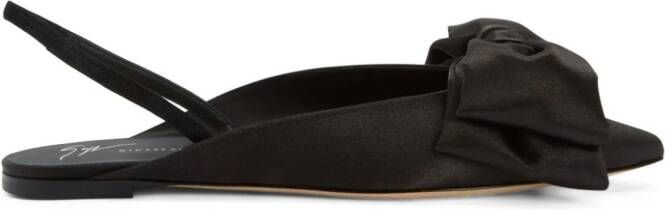 Giuseppe Zanotti Johanna bow-detail ballerina shoes Black