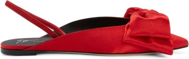 Giuseppe Zanotti Johanna bow-detail ballerina shoes Red