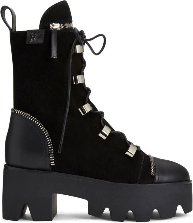 Giuseppe Zanotti Juliett lace-up flatform boots Black